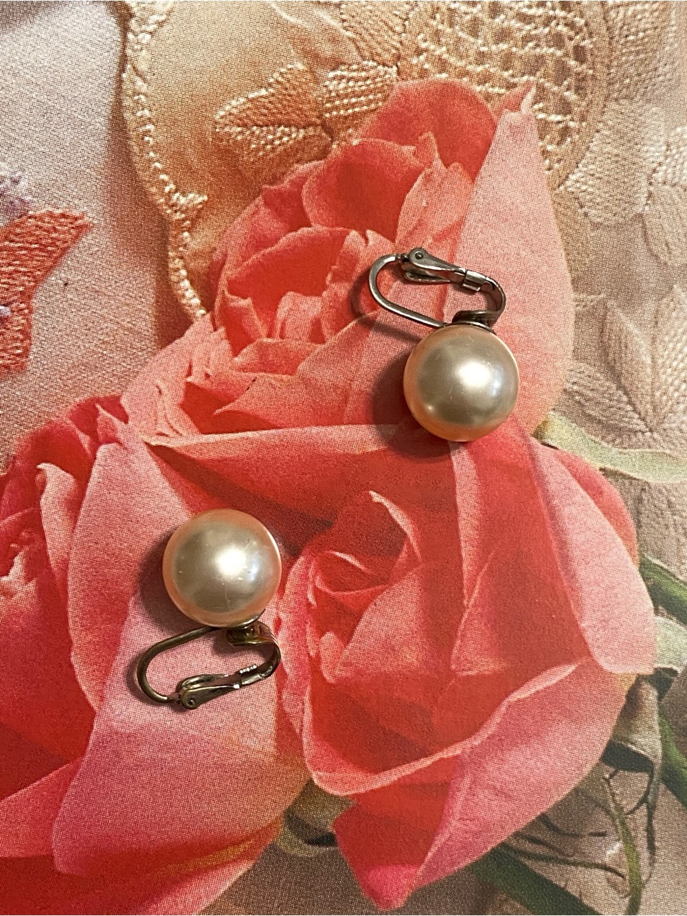 Vintage Richelieu Faux Pearl Clip-On Earrings / Classic Retro Designer Jewelry